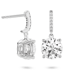 Lab-Grown Diamond 4ct. tw. Round Brilliant Solitaire Drop Earrings | White